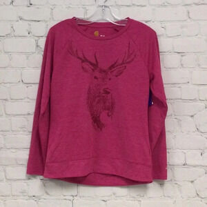Carhartt Force Long Sleeve Deer Top size 10 Medium Girls